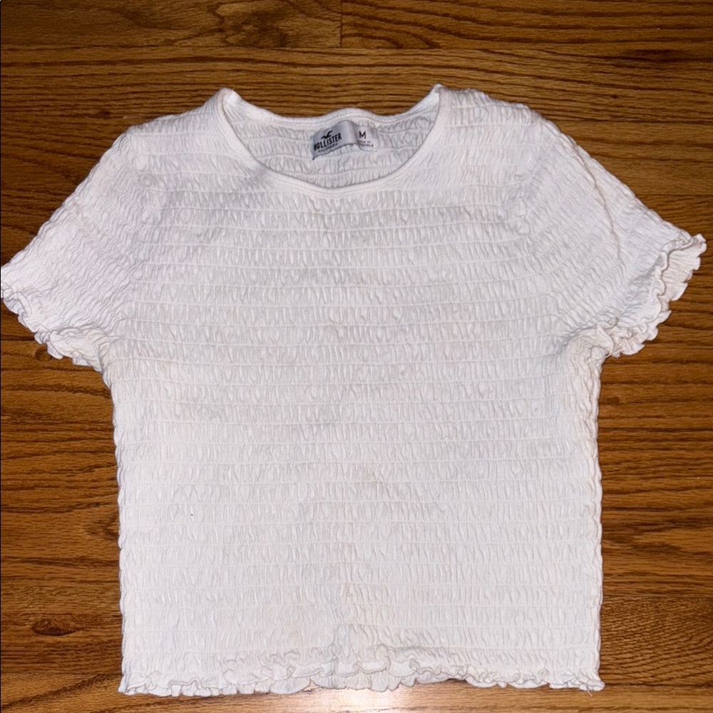 Hollister White Textured Top